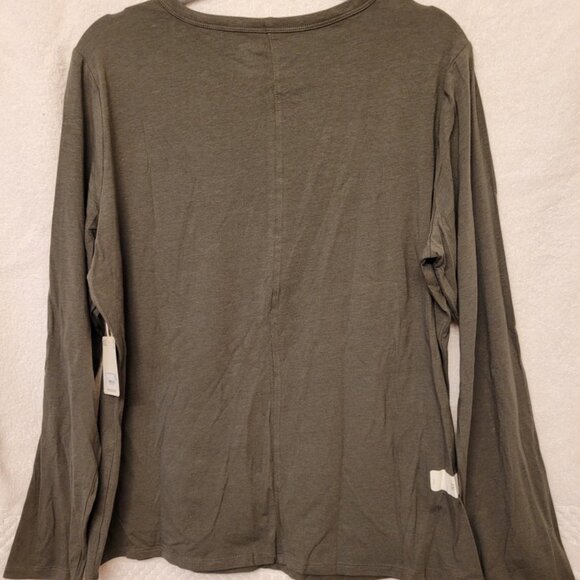 Olive, cotton, long-sleeved, a.n.a. women's top. NWT, Size XXL - Picture 5 of 6
